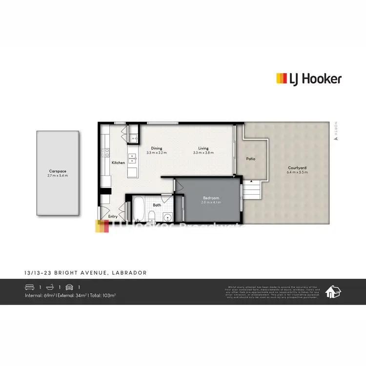 Floorplan of Homely unit listing, 13/13-23 Bright Avenue, Labrador QLD 4215