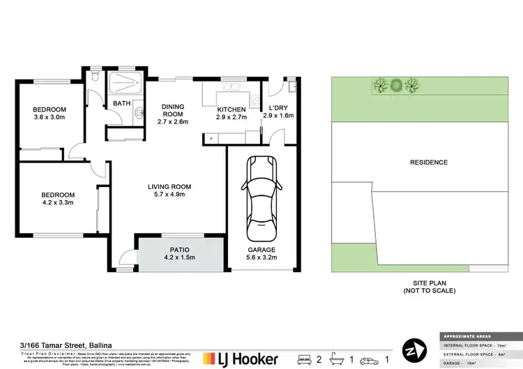 Floorplan of Homely villa listing, 3/166 Tamar Street, Ballina NSW 2478