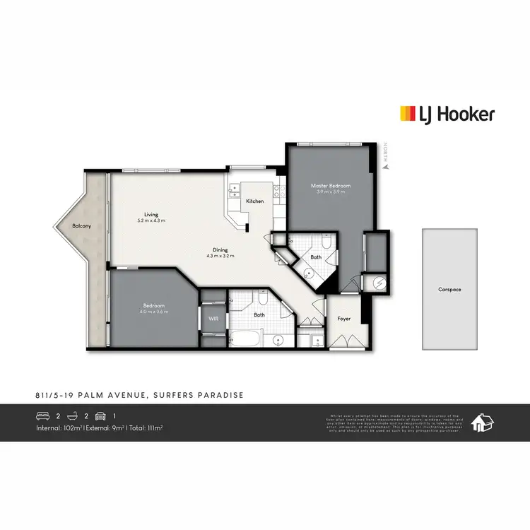 Floorplan of Homely unit listing, 811/5-19 Palm Avenue, Surfers Paradise QLD 4217