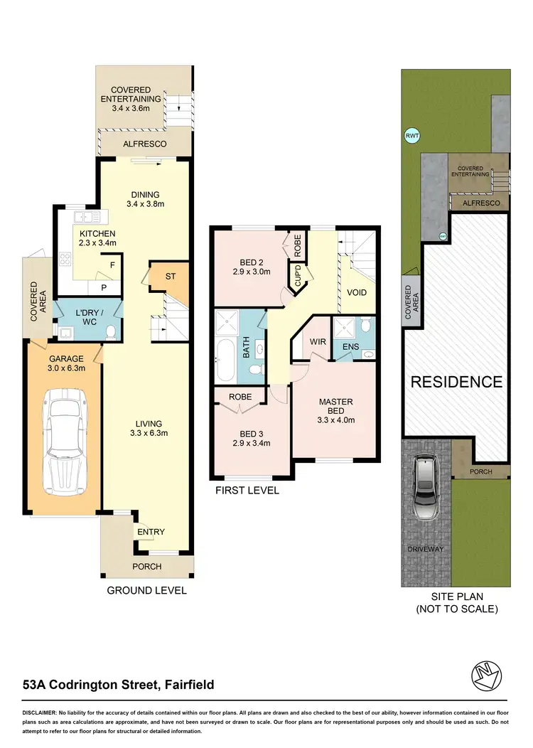 Floorplan of Homely semi-detached listing, 53a Codrington St, Fairfield NSW 2165