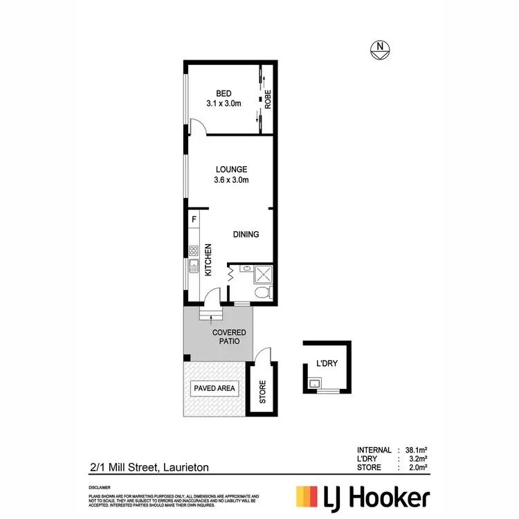 Floorplan of Homely unit listing, 2/1 Mill Street, Laurieton NSW 2443