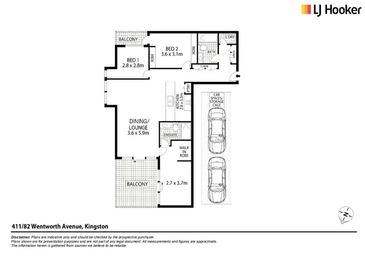 Floorplan of Homely apartment listing, 411/82 Wentworth Avenue, Kingston ACT 2604