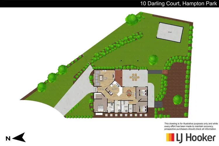 Floorplan of Homely house listing, 10 Darling Court, Hampton Park VIC 3976