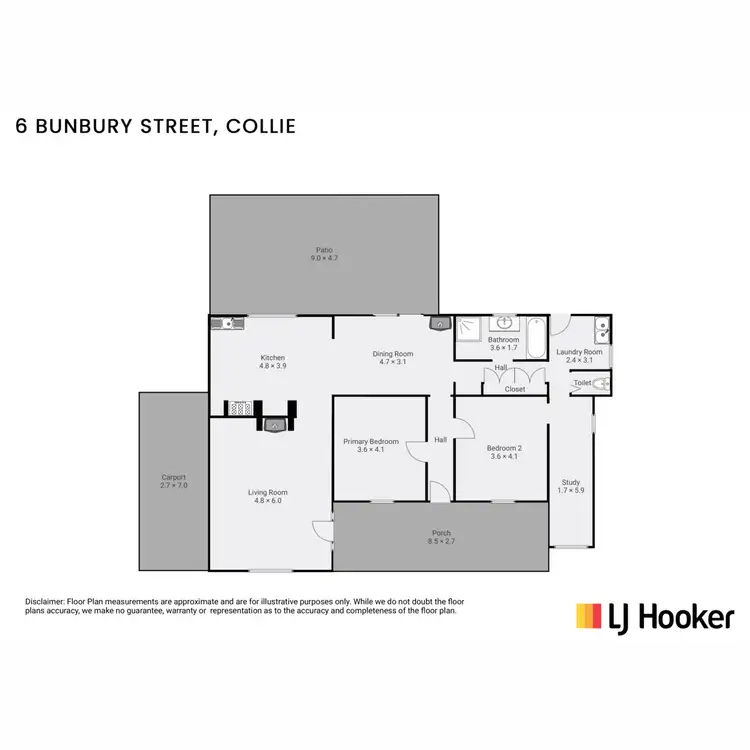 Floorplan of Homely house listing, 6 Bunbury Street, Collie WA 6225