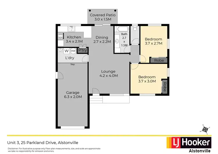 Floorplan of Homely unit listing, Unit 3/25 Parkland Drive, Alstonville NSW 2477