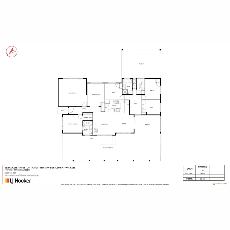 Floorplan of Homely rural property listing, 692 Collie Preston Road, Preston Settlement WA 6225