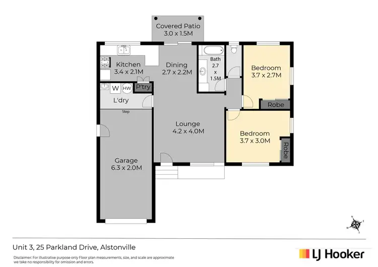 Floorplan of Homely unit listing, 3/25 Parkland Drive, Alstonville NSW 2477