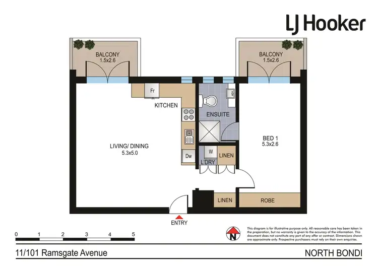 Floorplan of Homely apartment listing, 11/101 Ramsgate Avenue, North Bondi NSW 2026