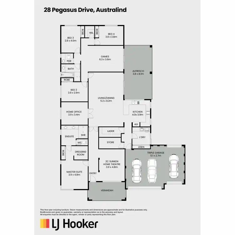 Floorplan of Homely house listing, 28 Pegasus Drive, Australind WA 6233