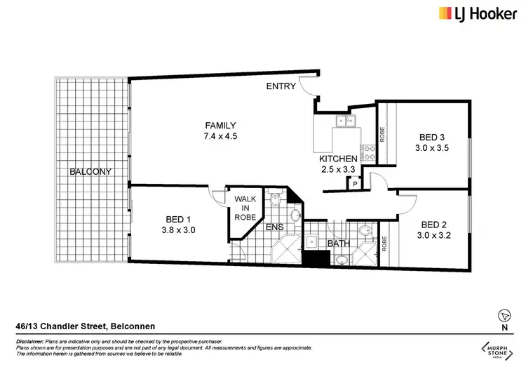 Floorplan of Homely unit listing, 46/13 Chandler Street, Belconnen ACT 2617