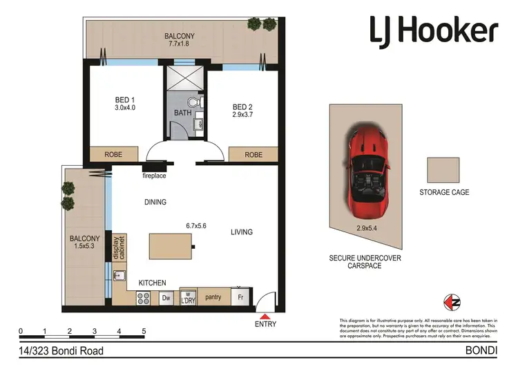 Floorplan of Homely apartment listing, 14/323-325 Bondi Road, Bondi NSW 2026