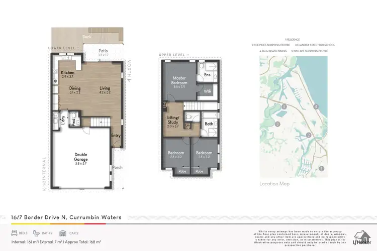 Floorplan of Homely townhouse listing, 16/7 Border Drive North, Currumbin Waters QLD 4223