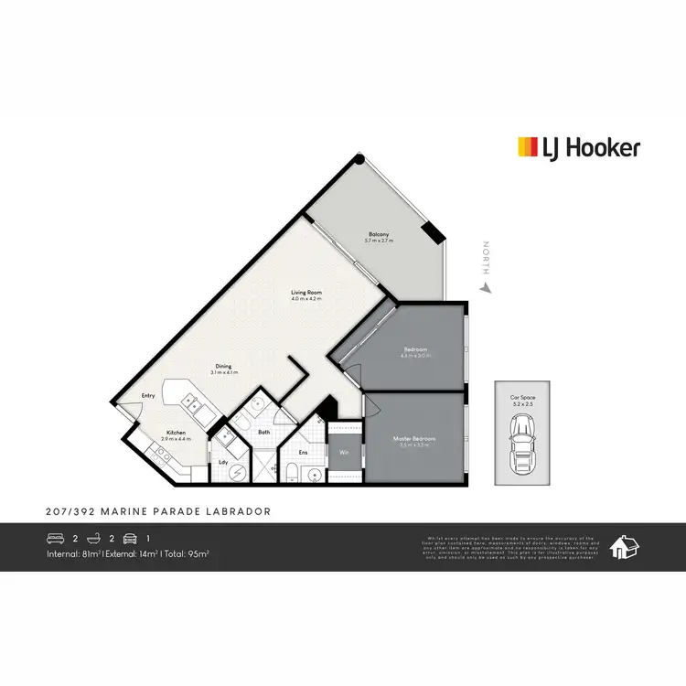 Floorplan of Homely unit listing, 207/392 Marine Parade, Labrador QLD 4215