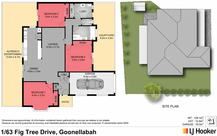 Floorplan of Homely semi-detached listing, 63a Fig Tree Drive, Goonellabah NSW 2480