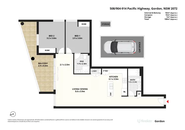 Floorplan of Homely apartment listing, 508/904-914 Pacific Highway, Gordon NSW 2072