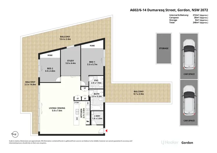 Floorplan of Homely apartment listing, A602/6-14 Dumaresq Street, Gordon NSW 2072