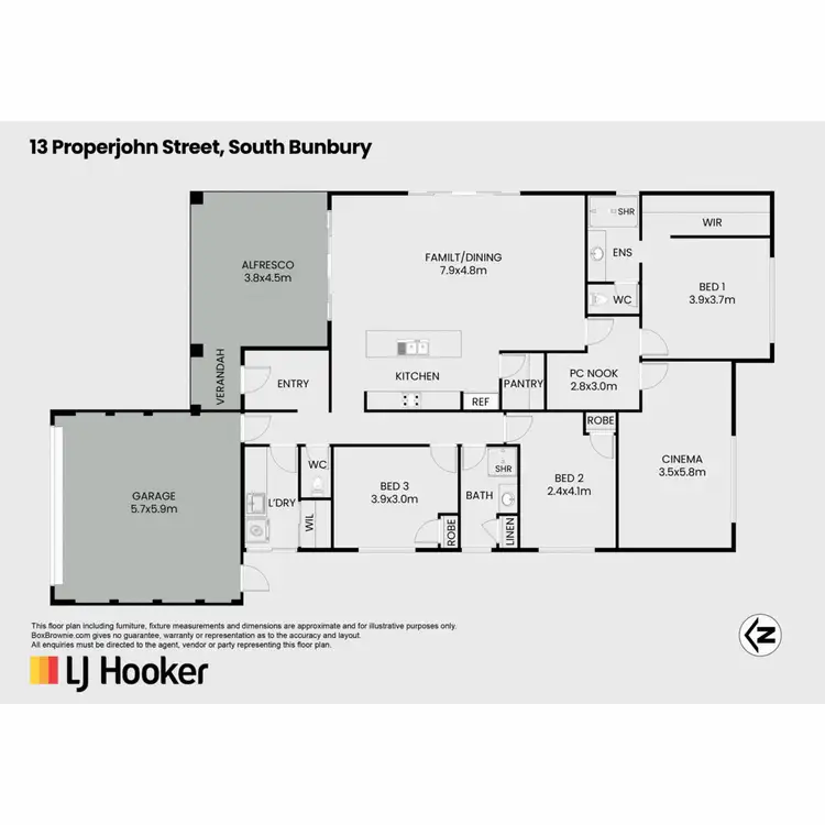 Floorplan of Homely house listing, 13 Properjohn Street, South Bunbury WA 6230