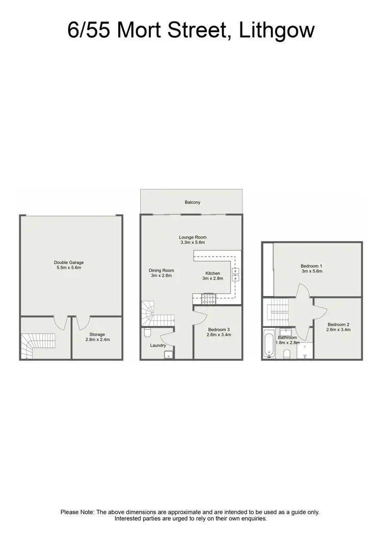 Floorplan of Homely townhouse listing, 6/55 Mort Street, Lithgow NSW 2790