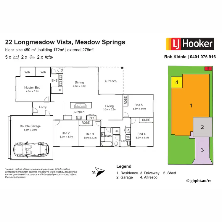 Floorplan of Homely house listing, 22 Longmeadow Vista, Meadow Springs WA 6210