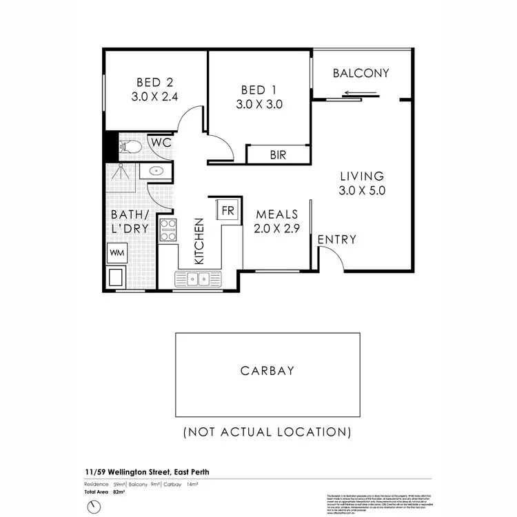 Floorplan of Homely apartment listing, 11/59-63 Wellington Street, East Perth WA 6004
