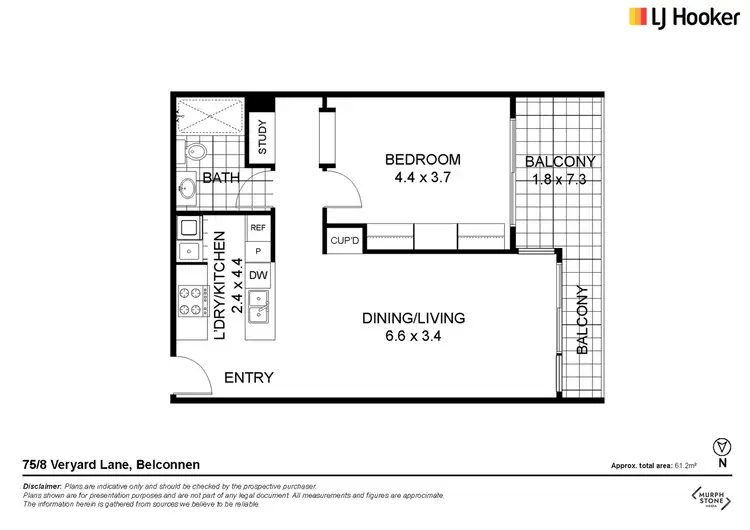 Floorplan of Homely apartment listing, 75/8 Veryard Lane, Belconnen ACT 2617