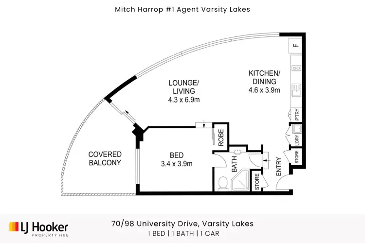 Floorplan of Homely apartment listing, 70/98 University Drive, Varsity Lakes QLD 4227