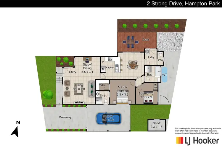 Floorplan of Homely house listing, 2 Strong Drive, Hampton Park VIC 3976