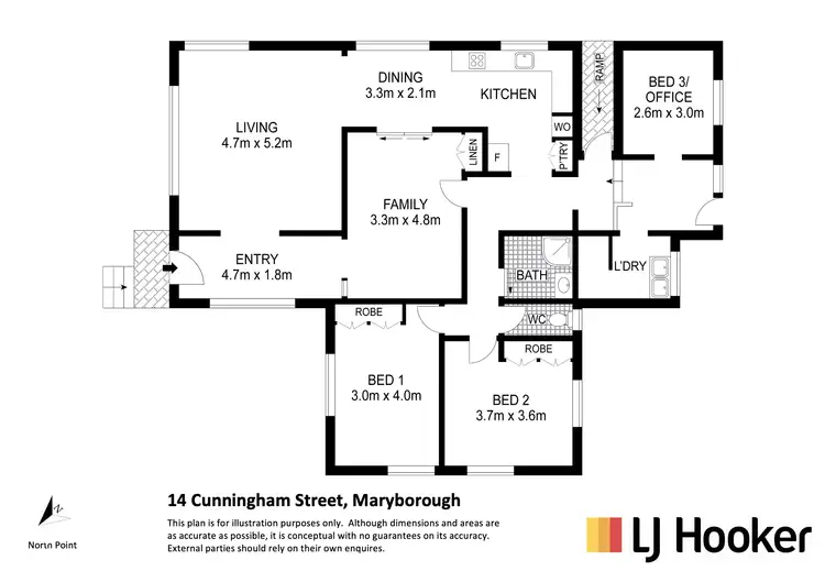 Floorplan of Homely house listing, 14 Cunningham Street, Maryborough QLD 4650
