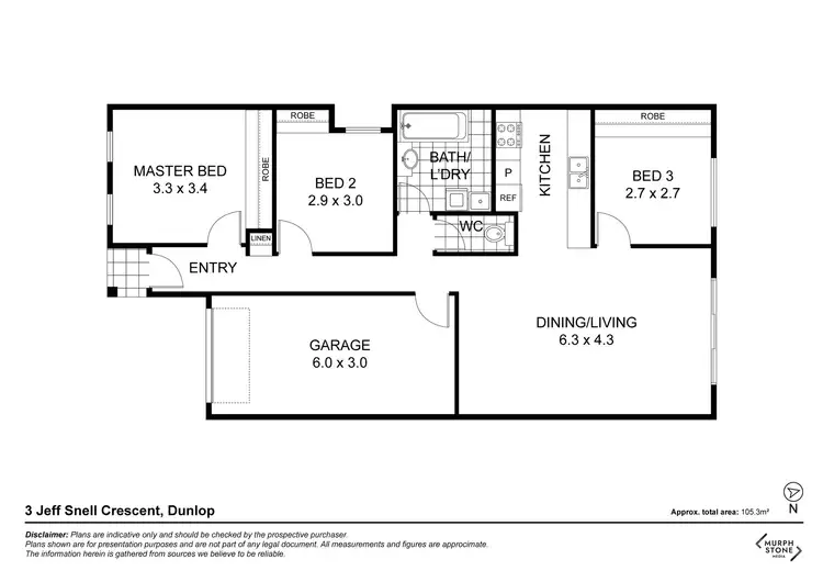 Floorplan of Homely house listing, 3 Jeff Snell Crescent, Dunlop ACT 2615