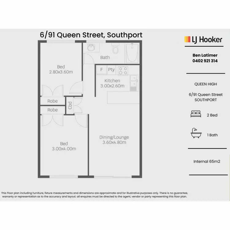 Floorplan of Homely apartment listing, 6/91 Queen Street, Southport QLD 4215