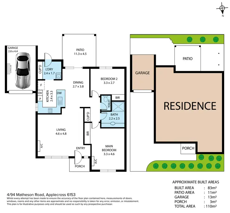 Floorplan of Homely villa listing, 4/94 Matheson Road, Applecross WA 6153
