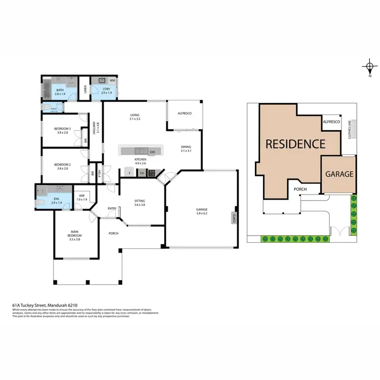Floorplan of Homely villa listing, 61A Tuckey Street, Mandurah WA 6210