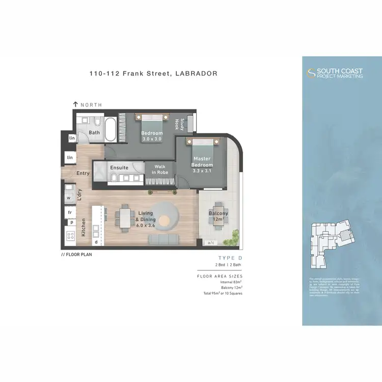 Floorplan of Homely apartment listing, 305/110 Frank Street, Labrador QLD 4215