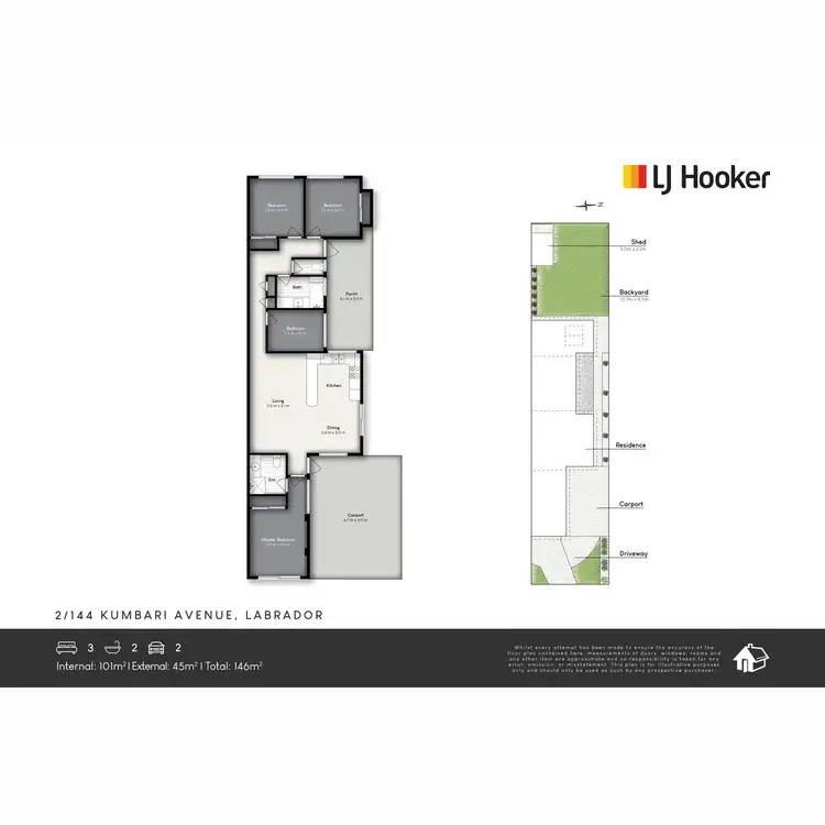 Floorplan of Homely semi-detached listing, 2/144 Kumbari Avenue, Labrador QLD 4215