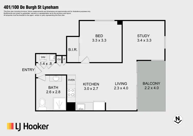 Floorplan of Homely apartment listing, 401/100 De Burgh Street, Lyneham ACT 2602
