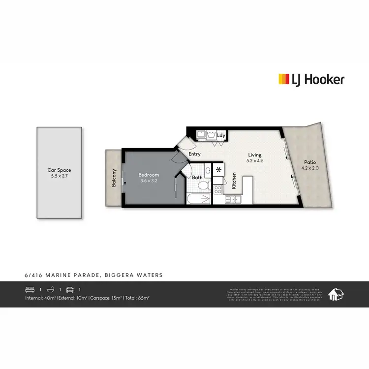 Floorplan of Homely unit listing, 6/416 Marine Parade, Biggera Waters QLD 4216