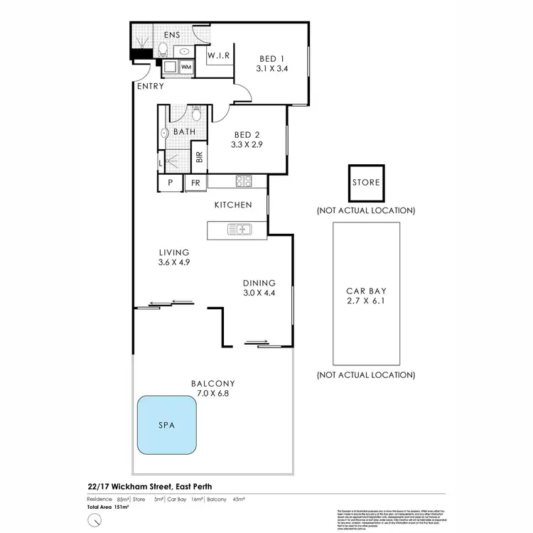 Floorplan of Homely apartment listing, 22/17 Wickham Street, East Perth WA 6004