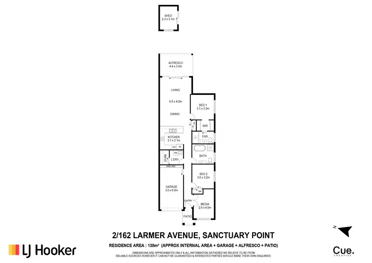 Floorplan of Homely semi-detached listing, 2/162 Larmer Avenue, Sanctuary Point NSW 2540