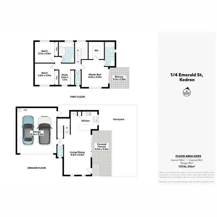 Floorplan of Homely townhouse listing, 1/4 Emerald Street, Kedron QLD 4031