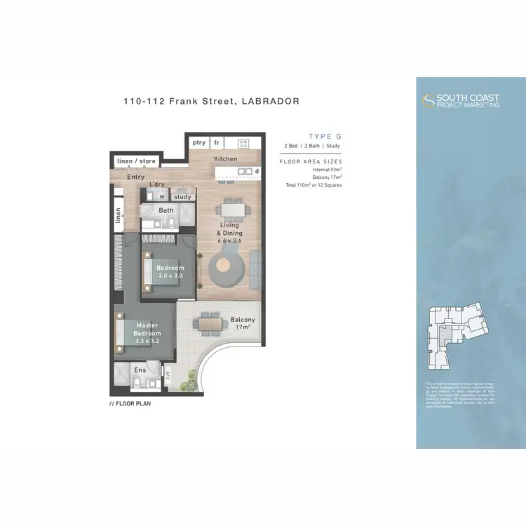 Floorplan of Homely apartment listing, 708/110 Frank Street, Labrador QLD 4215