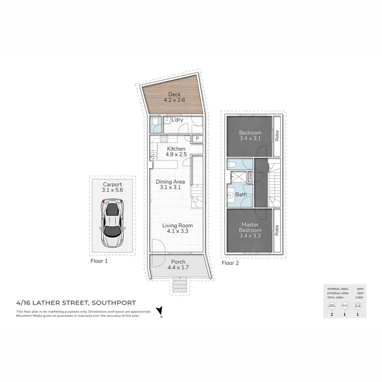 Floorplan of Homely apartment listing, 4/16 Lather Street, Southport QLD 4215