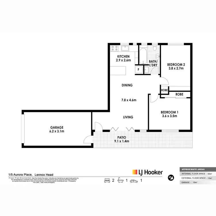 Floorplan of Homely unit listing, 1/5 Aurora Place, Lennox Head NSW 2478