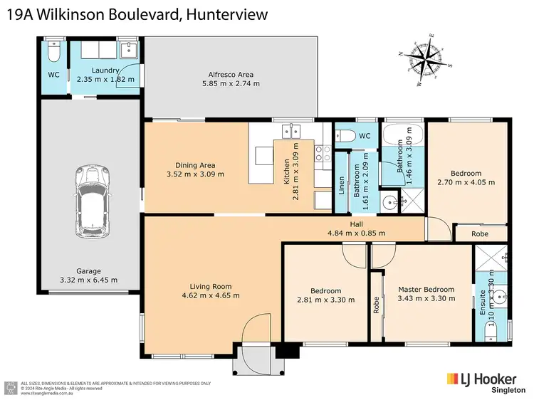 Floorplan of Homely semi-detached listing, 19 A Wilkinson Bouelvard, Singleton NSW 2330