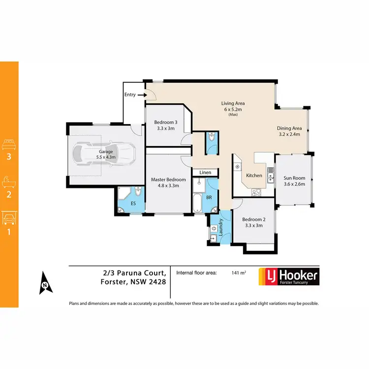 Floorplan of Homely villa listing, 2/3 Paruna Court, Forster NSW 2428