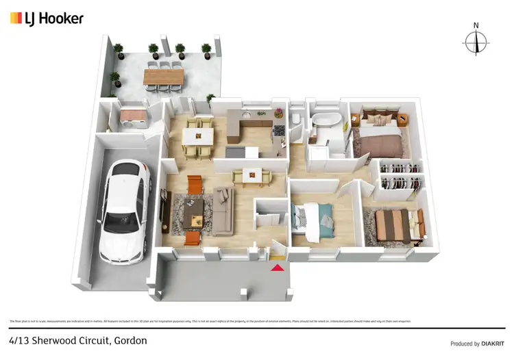 Floorplan of Homely townhouse listing, 4/13 Sherwood Circuit, Gordon ACT 2906