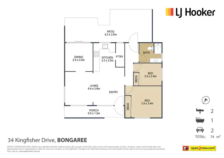 Floorplan of Homely house listing, 34 Kingfisher Drive, Bongaree QLD 4507
