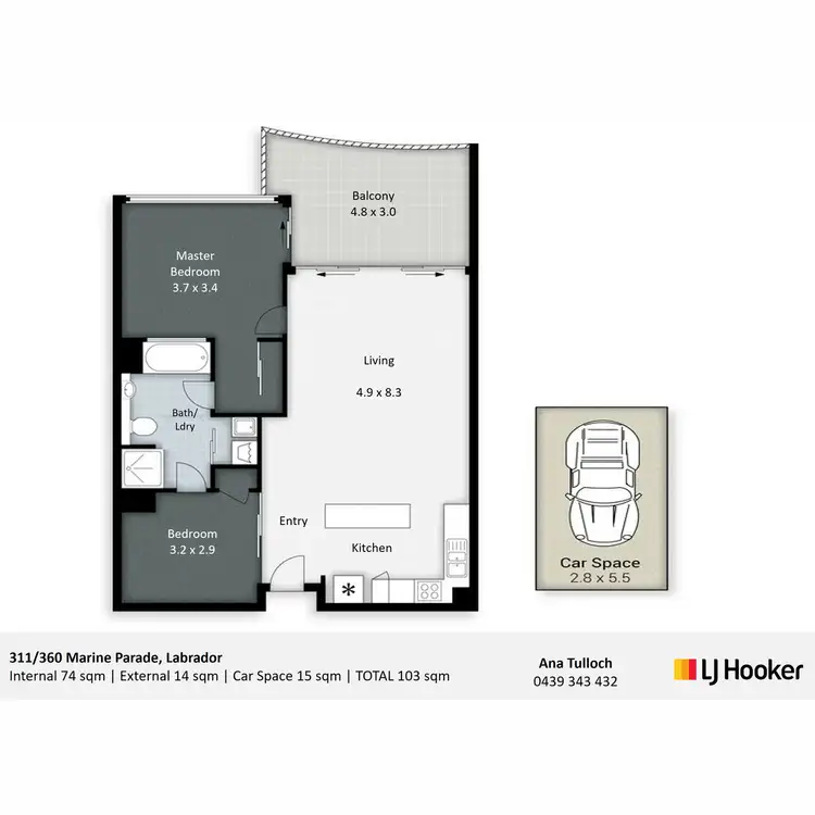 Floorplan of Homely apartment listing, 311/360 Marine Parade, Labrador QLD 4215