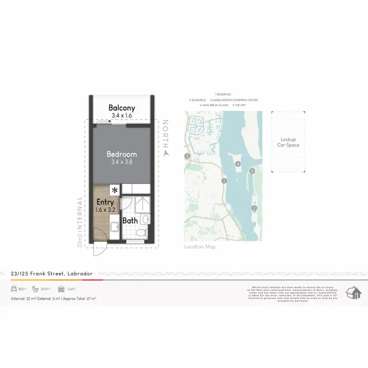 Floorplan of Homely unit listing, 23/125 Frank Street, Labrador QLD 4215