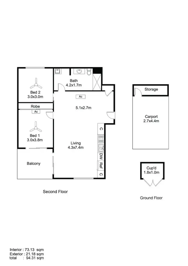 Floorplan of Homely apartment listing, 206/2 The Pinery, West Lakes SA 5021