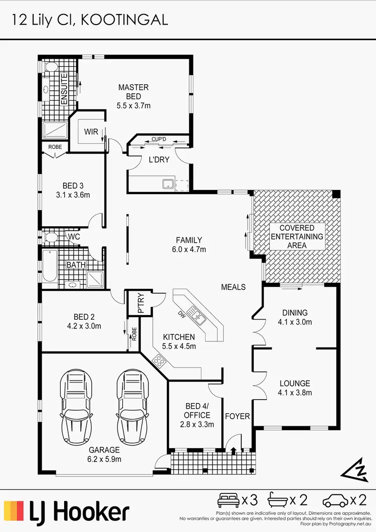 Floorplan of Homely house listing, 12 Lily Close, Kootingal NSW 2352